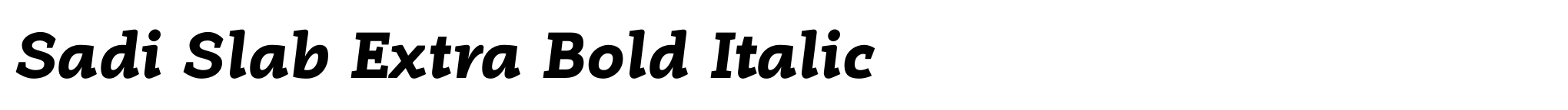 Sadi Slab Extra Bold Italic image